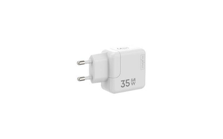 Ład. sieć. MX Burst GaN PD 35W, 2xUSB-C + kabel PD 20W C/Lightning, WHITE/BIAŁY