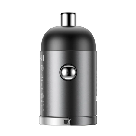 Baseus Tiny Star PPS mini inteligentna ładowarka samochodowa USB 30W Quick Charge 3.0 szary (VCHX-A0G)