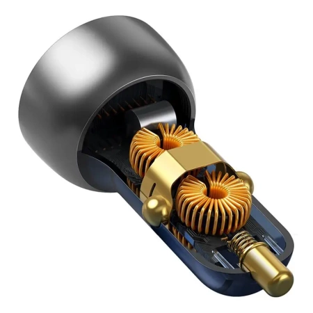 Baseus ładowarka samochodowa USB / USB Typ C 65 W 5 A SCP Quick Charge 4.0+ Power Delivery 3.0 ekran LCD przezroczysty (CCKX-C0A)