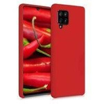 Silicone Case elastyczne silikonowe etui pokrowiec Samsung Galaxy A42 5G czerwony