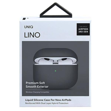 UNIQ Hülle Lino AirPods 3. Gen. Silikon grau / aschgrau