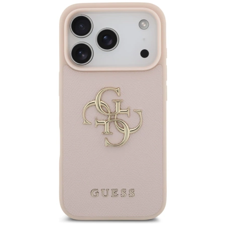 Guess Grained Big 4G &amp; Classic Logo iPhone 17 Pro Hülle - Rosa