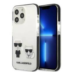 Original Handyhülle IPHONE 13 PRO Karl Lagerfeld Hardcase Karl&Choupette weiß