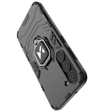 Wozinsky Ring Armor Hülle für Samsung Galaxy S23+ gepanzerte Hülle magnetischer Haltering schwarz