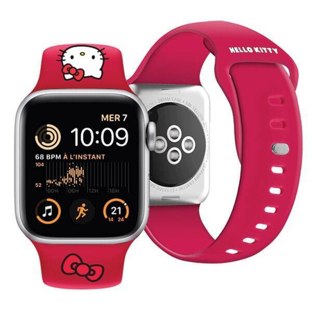 Pasek Hello Kitty Silicone Kitty Head na Apple Watch 38/40/41mm - czerwony
