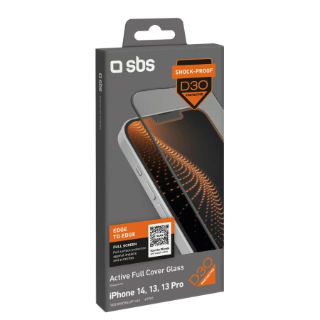 SBS Tempered Glass D30 mit Rahmen für iPhone 13 / 13 Pro / 14