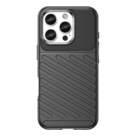 Etui Thunder Case na iPhone 16e silikonowy pancerny pokrowiec - czarne