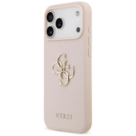 Etui Guess Grained Big 4G & Classic Logo na iPhone 17 Pro Max - różowe