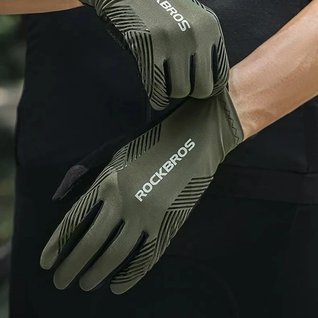 Rockbros 16110006003 stoßdämpfende Fahrradhandschuhe Größe L – Grün und Schwarz