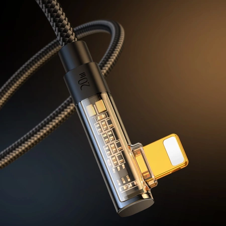 Joyroom abgewinkeltes Lightning Kabel - USB C für schnelles Aufladen und Datenübertragung 20 W 1,2 m schwarz (S-CL020A6)