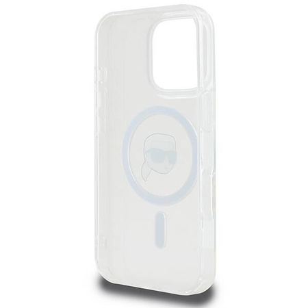 Karl Lagerfeld nakładka do iPhone 16 Pro 6,3&quot; KLHMP16LHLSKIH biała Hardcase IML Metal Karl Head MagSafe