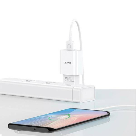 Ładowarka Sieciowa 2.1A + Kabel 1m USB - USB-C Usams T21 Fast Charging T21OCTC01 białe