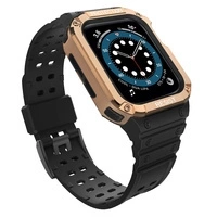 Schutzarmband für Apple Watch 38/40/41 mm Panzergehäusearmband - Schwarz, Roségold