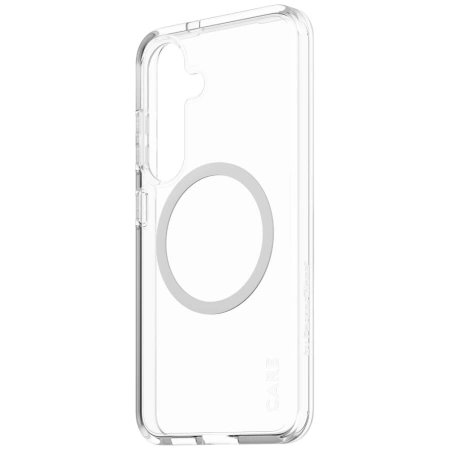 CARE by PanzerGlass Flagship Urban Combat White QI-Hülle für Samsung Galaxy S25 – transparent