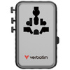 Verbatim Adapter podróżny EU/UK/US GaN   2xUSB-C/2xUSB-A/1xUSB-C PD 100W czarny 30191