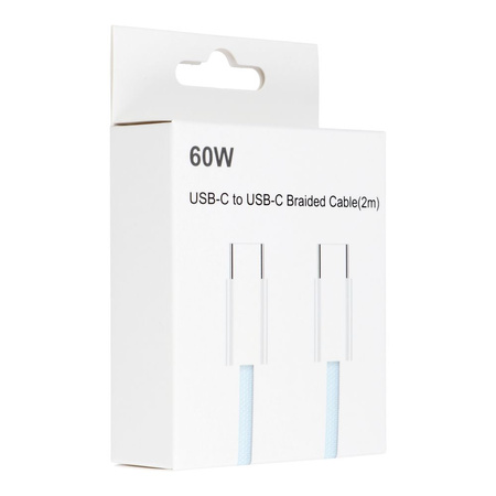 Kabel Typ C do Typ C Power Delivery PD 60W 3A C263 niebieski 2 m