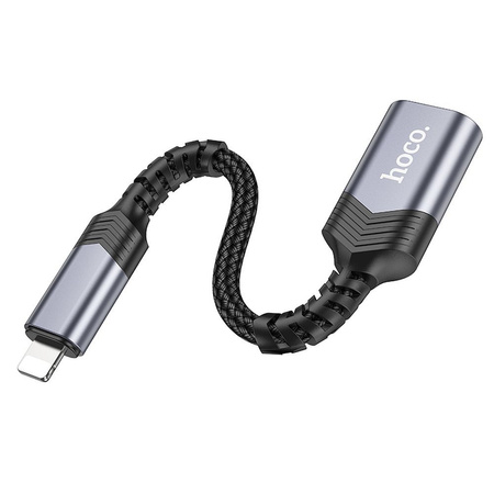 HOCO adapter iPhone Lightning 8-pin (męski) do USB (żeński) 3.0 UA24 czarna