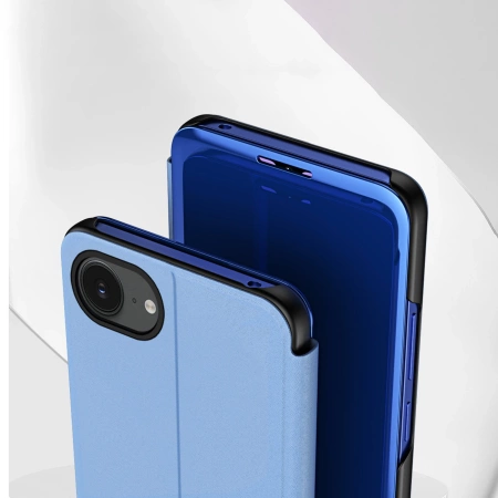 Clear View Case für iPhone 16e Flip Cover - Blau