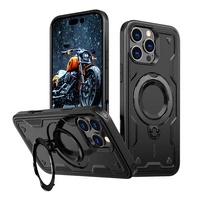 Hybrid Armor Trendige Hülle mit MagSafe für iPhone 16 Pro Max – Schwarz
