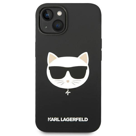 Oryginalne Etui IPHONE 14 PLUS Karl Lagerfeld Hardcase Silicone Choupette Head Magsafe czarne