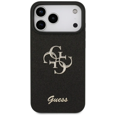 Guess Fixed Glitter Big 4G Hülle für iPhone 17 Pro Max - Schwarz