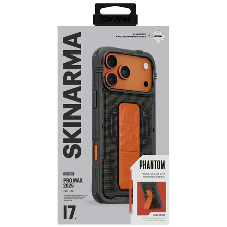 Etui Skinarma Phantom do iPhone 17 Pro   Max Magnetic Charging + Grip Stand oliwkowy