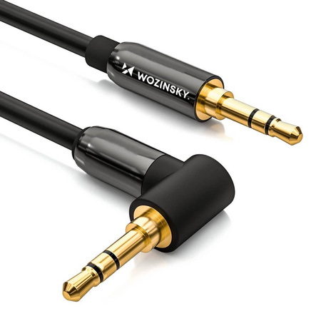Wozinsky kabel AUX kątowy (męski-męski) kabel mini jack 1,5 m czarny