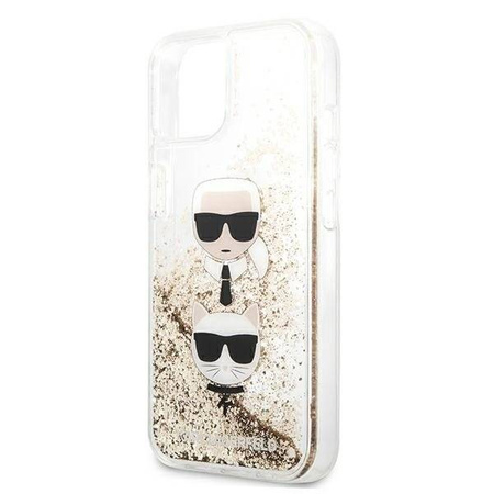 Karl Lagerfeld KLHCP13SKICGLD iPhone 13 mini 5,4" złoty/gold hardcase Liquid Glitter Karl&Choupette Head