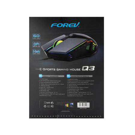 FOREV MYSZ PRZEWODOWA PODSWIETLANA GAMING FV-Q3