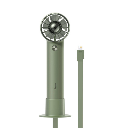 Baseus mini wentylator wiatrak powerbank z wbudowanym kablem Lightning 4000mAh zielony (ACFX010006)