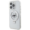 Etui Karl Lagerfeld Ring Stand Choupette Head MagSafe do iPhone 15 Pro Max - białe