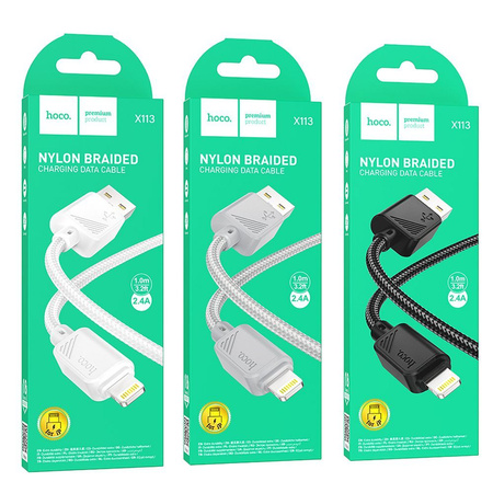 HOCO kabel USB A do Lightning 2,4A X113 1 m szary