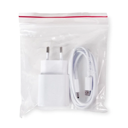 Samsung EP-TA200EWE USB-A 15W Wandladegerät mit EP-DR140AWE USB-A - USB-C Kabel (OOB Bulk - Ersatzverpackung) - weiß