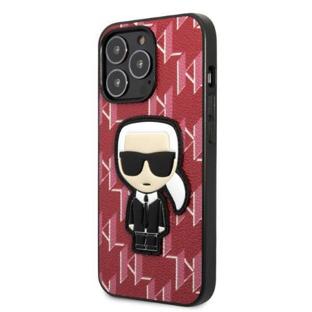 Original Case IPHONE 13 PRO MAX Karl Lagerfeld Hardcase Monogram Ikonik Patch red