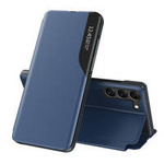 Eco Leather View Case Hülle für Samsung Galaxy S23+ mit Klappständer blau