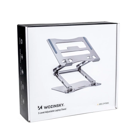 Wozinsky WRS-CPY75DSS Laptop- und Tablet-Ständer aus Aluminium + kostenloser Smartphone-Ständer – Silber
