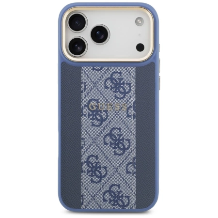 Guess 4G Stripe MagSafe Case für iPhone 17 Pro Max - Blau