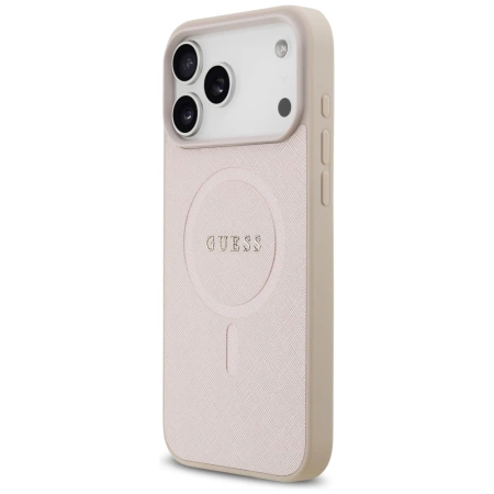 Guess Saffiano Classic Logo MagSafe Case for iPhone 17 Pro Max - Pink