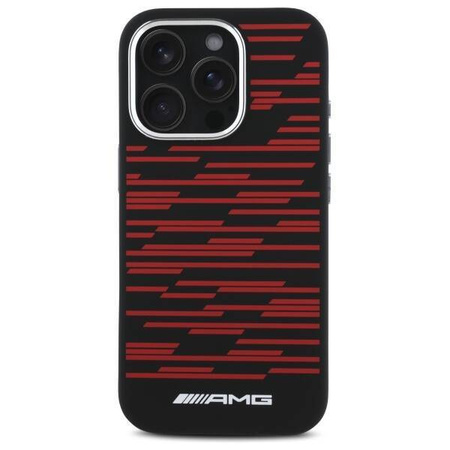 Original Handyhülle IPHONE 16 PRO AMG Hardcase Silicone Graphics MagSafe (AMHMP16L24SSRRK) schwarz