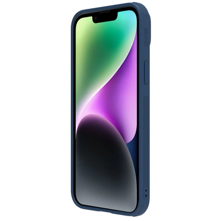 Nillkin CamShield Leather S Case iPhone 14 Plus case with camera cover blue