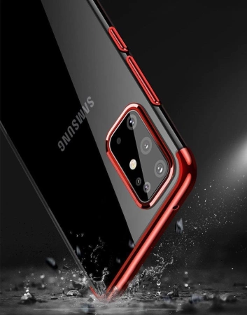 Clear Color Silikon Gel Electroplating frame Handyhülle Schutzhülle für Samsung Galaxy A72 4G schwarz