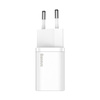 Baseus Super Si szybka ładowarka sieciowa Quick Charge 3.0 Power Delivery 25W 3A + Kabel USB Typ C - USB Typ C 3A 1m biały (TZCCSUP-L02)
