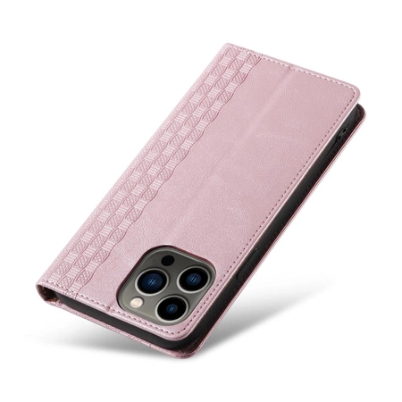 Magnet Strap Case etui iPhone 14 Plus pokrowiec z klapką portfel mini smycz podstawka różowe