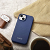 iCarer CE Premium Leather Folio Case skórzane etui iPhone 14 Plus z klapką magnetyczne MagSafe niebieski (WMI14220715-BU)