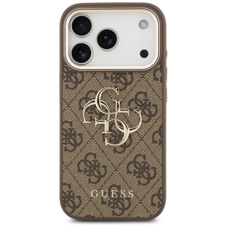 Guess 4G Big 4G Classic Logo Case for iPhone 17 Pro Max - Brown and Gold