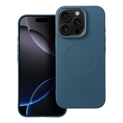 Futerał SILICONE MAG COVER (big hole) kompatybilny z MagSafe do IPHONE 16 Pro niebieski