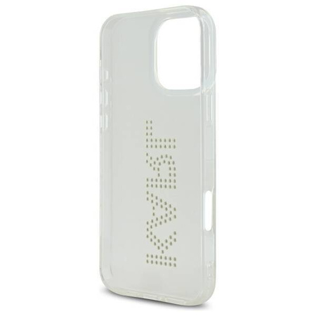 Original Case IPHONE 16 PRO MAX Karl Lagerfeld Hardcase IML Rhinestones Logo (KLHCP16XHKLSTDCT) transparent