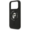 Karl Lagerfeld Silikon Karl&amp;Choupette Ring MagSafe Case für iPhone 17 Pro Max - Schwarz