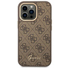 Oryginalne Etui IPHONE 14 PRO Guess Hard Case 4G Vintage Gold Logo (GUHCP14LHG4SHW) brązowe