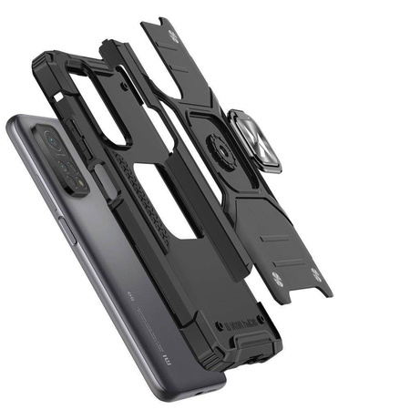 Wozinsky Ring Armor Tough Hybrid Case Cover + Magnethalter für Samsung Galaxy A03s schwarz
